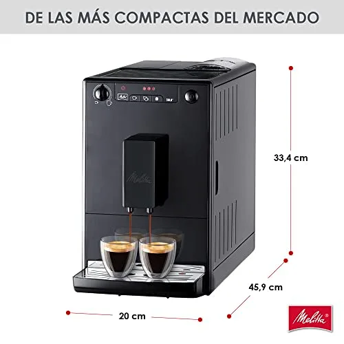 Melitta ▫️ Solo E950-222, Máquina de café superautomática com moedor, 15 bar, café em grão para expresso, limpeza automática, personalizável, Pure Black 3