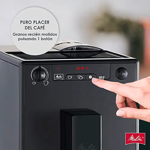 Melitta ▫️ Solo E950-222, Máquina de café superautomática com moedor, 15 bar, café em grão para expresso, limpeza automática, personalizável, Pure Black 4