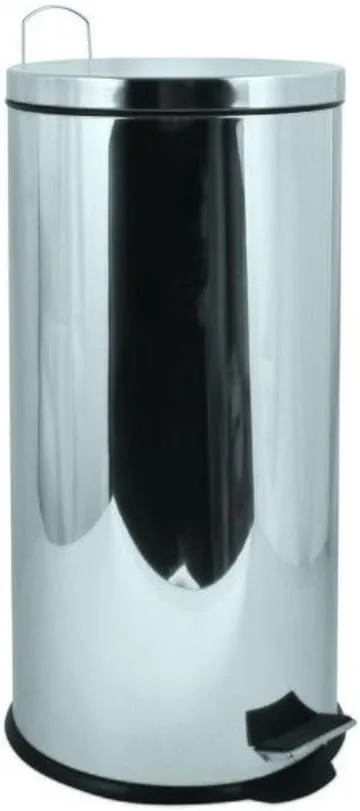 MSV ▫️ Caixote do lixo para casa de banho - Aço inoxidável com recipiente interior amovível - Caixote com pedal elegante - Compacto e prático - Cinzento - 30L