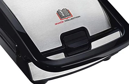 Tefal ▫️ SW852D - Sanduicheira, 700 W, revestimento antiaderente, preto/aço inoxidável 4