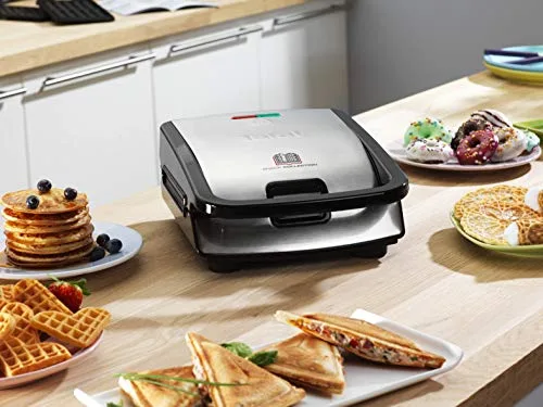 Tefal ▫️ SW852D - Sanduicheira, 700 W, revestimento antiaderente, preto/aço inoxidável 6