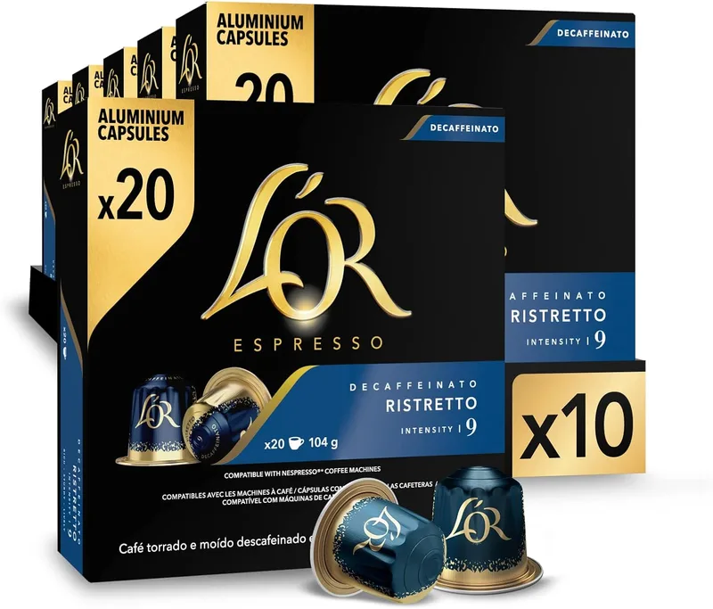 L'OR ▫️ Espresso Café Ristretto Descafeinado | 200 cápsulas | Exclusivo da Amazon