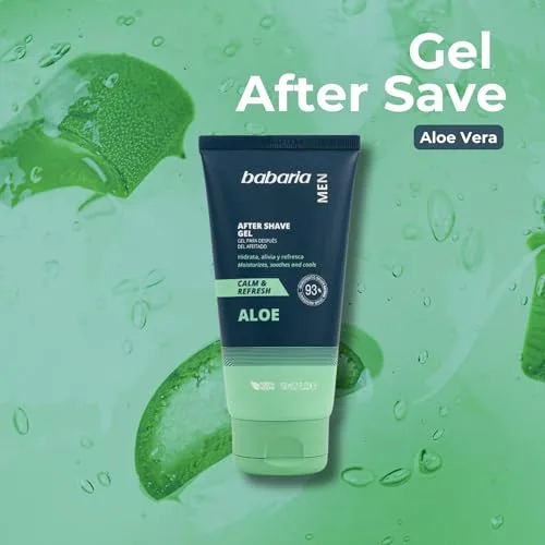Babaria ▫️ After Shave para Homem com Aloe Vera | Creme Hidratante Facial para Após o Barbear | Creme Facial Refrescante e Calmante para Homem | After Shave com Aloe Vera 2