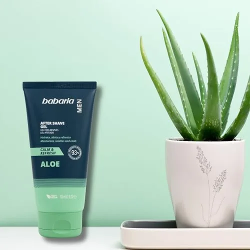 Babaria ▫️ After Shave para Homem com Aloe Vera | Creme Hidratante Facial para Após o Barbear | Creme Facial Refrescante e Calmante para Homem | After Shave com Aloe Vera 6