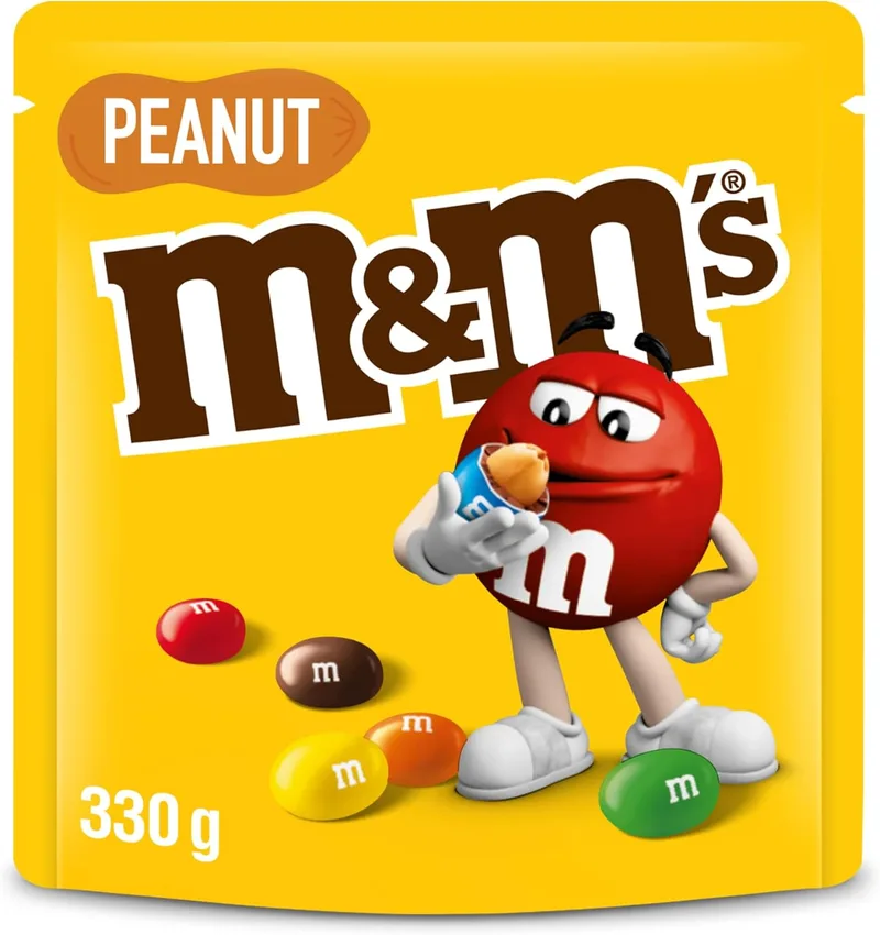 M&M's ▫️ Peanut Snack em bolas de chocolate colorido com amendoim e chocolate de leite, ideal para oferecer ou partilhar com a família (330g)