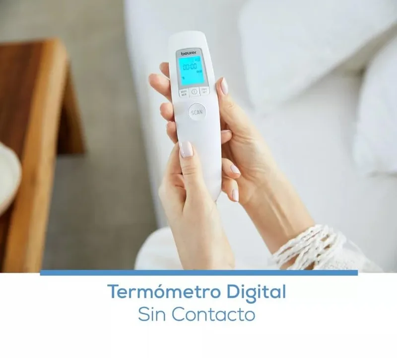 Beurer ▫️ Termómetro digital infravermelho sem contacto FT 90, termómetro para bebés, para medições fáceis na testa de adultos e crianças, ecrã digital, com pilha, 1 unidade (embalagem de 1) 2