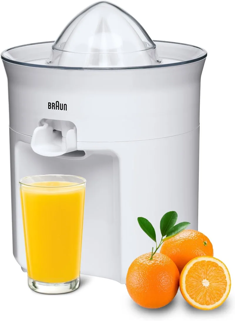 Braun ▫️ TributeCollection CJ3050 - Espremedor elétrico, 60 W, sistema antigotejamento, tampa incluída, lavável na máquina de lavar louça, branco