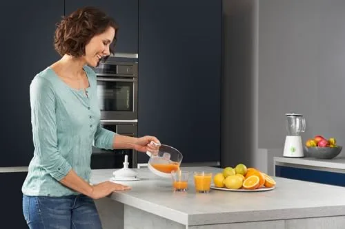 Braun ▫️ CJ3000 WH - Espremedor elétrico de laranjas, 20 W, 350 ml, quantidade de polpa ajustável, lavável na máquina de lavar louça, design icónico, branco 5