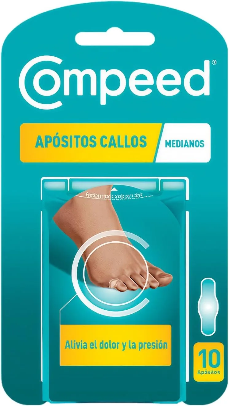 Compeed ▫️ Callos Medianos, Tratamento para eliminar calosidades nos pés, Embalagem 10 pcs.