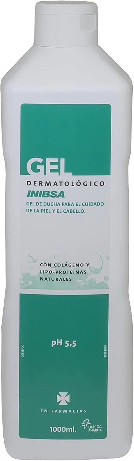 Inibsa ▫️ gel de banho dermatológico com colagénio e lipoproteínas, embalagem de 1 litro