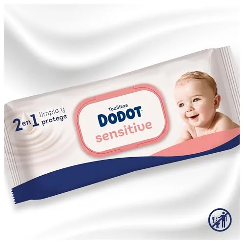 DODOT ▫️ Toalhitas Sensitive para bebés - Embalagem de 4 x 56 toalhitas - Total: 224 toalhitas 3