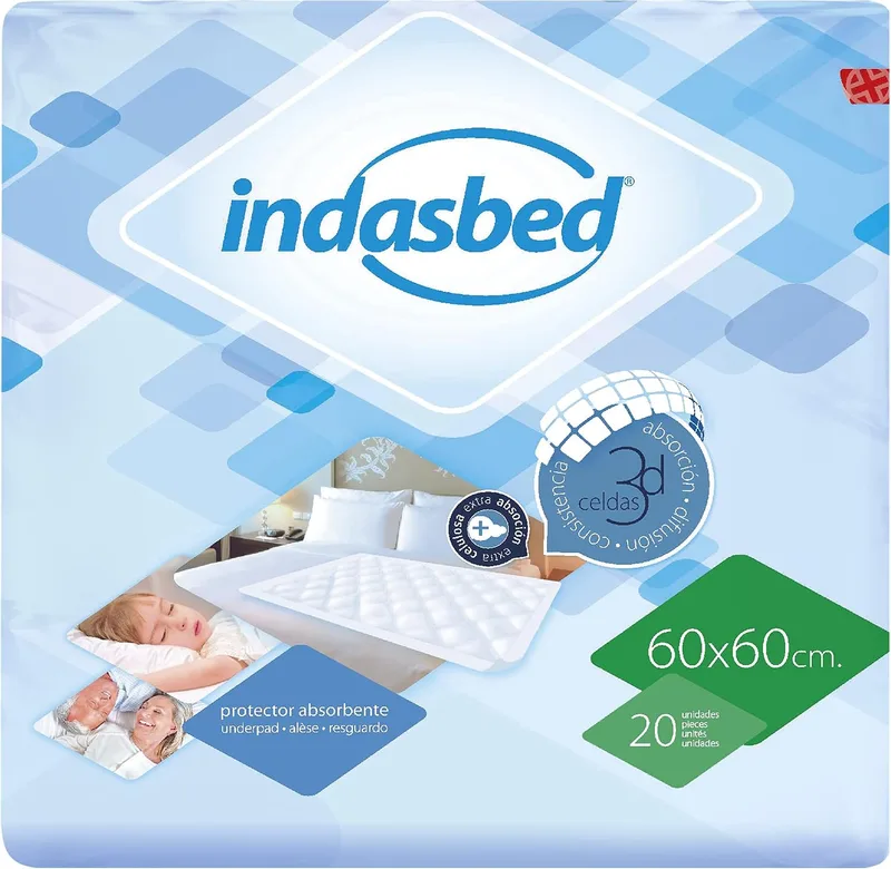 Indasbed ▫️ Protetor de Cama, 60 x 60 cm - 20 unidades