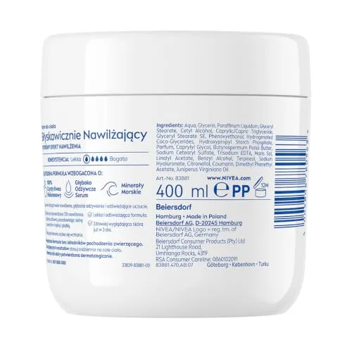 NIVEA ▫️ Creme Hidratante Intensivo para o Corpo 48H - 400 ml (6 unidades) (3,08 £ cada) (0563) 3