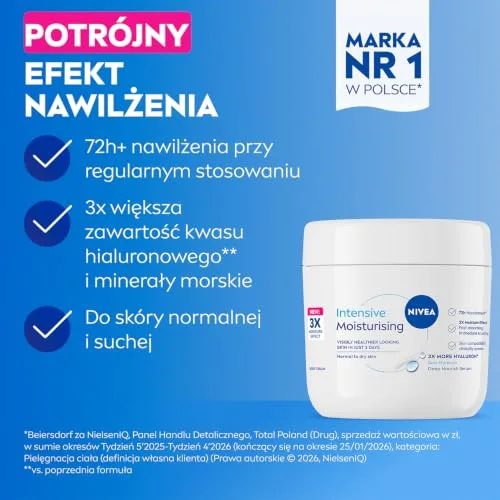 NIVEA ▫️ Creme Hidratante Intensivo para o Corpo 48H - 400 ml (6 unidades) (3,08 £ cada) (0563) 4