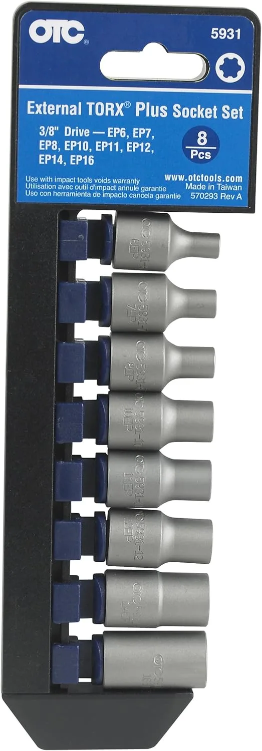 OTC ▫️ 5931 - Jogo de soquetes Torx Plus para exterior