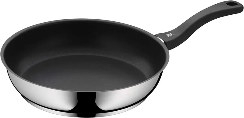 WMF ▫️ Devil - Frigideira antiaderente de 28 cm, frigideira em aço inoxidável com revestimento antiaderente, adequada para todos os tipos de fogões, incluindo os de indução, cor preta