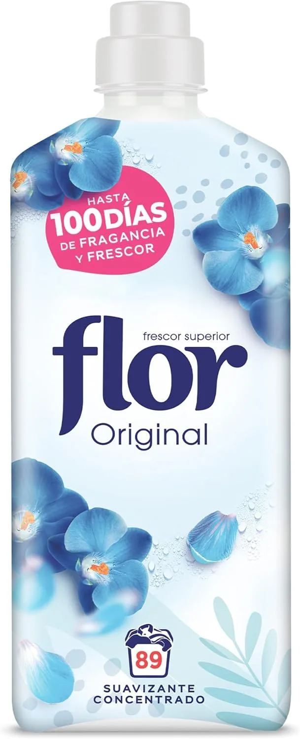 Flor ▫️ Original, amaciador de roupa concentrado, 89 lavagens, 1602 ml, 1
