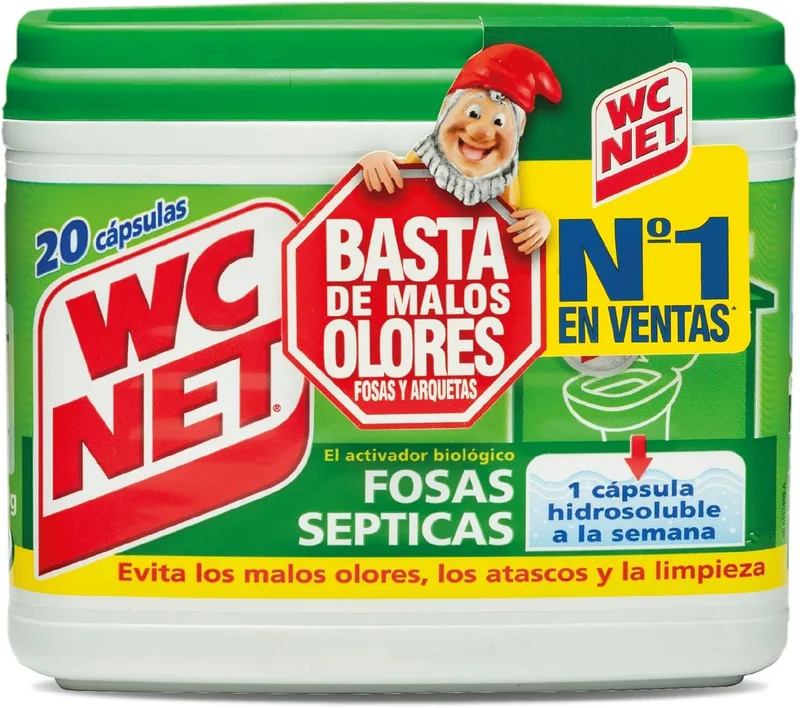 WC Net ▫️ Fossa Séptica 20 cápsulas x 18 g, Multicolorido
