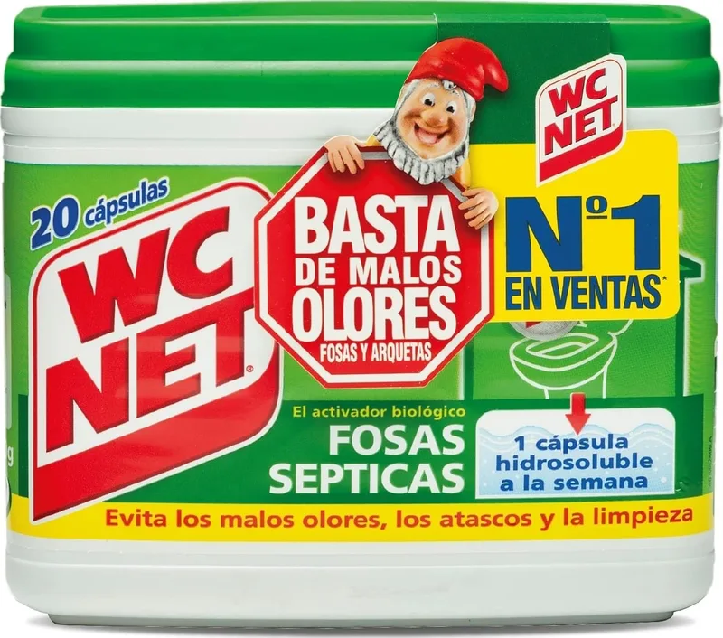 WC Net ▫️ Fossa Séptica 20 cápsulas x 18 g, Multicolorido