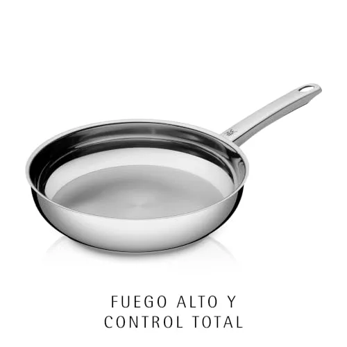 WMF ▫️ Favorit - Frigideira profissional de 20 cm sem revestimento, frigideira de aço inoxidável adequada para indução, aço inoxidável Cromargan, adequada para o forno 6