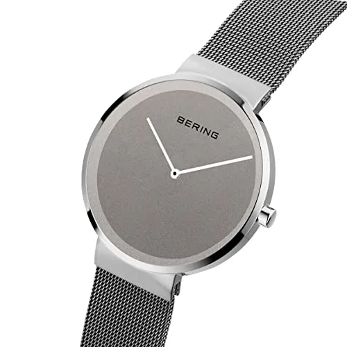 BERING ▫️ 14539 Relógio de quartzo unissexo com caixa em aço inoxidável de 39 mm e mostrador, bracelete milanesa, vidro de safira e resistência à água de 5 ATM 2