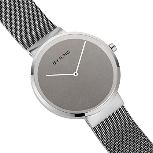 BERING ▫️ 14539 Relógio de quartzo unissexo com caixa em aço inoxidável de 39 mm e mostrador, bracelete milanesa, vidro de safira e resistência à água de 5 ATM 3