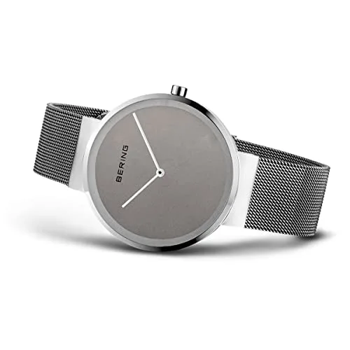 BERING ▫️ 14539 Relógio de quartzo unissexo com caixa em aço inoxidável de 39 mm e mostrador, bracelete milanesa, vidro de safira e resistência à água de 5 ATM 4