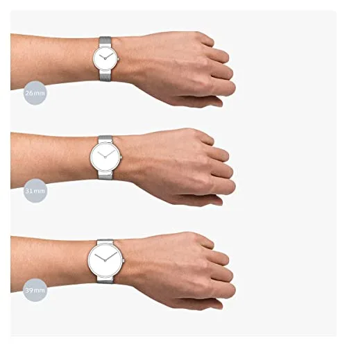 BERING ▫️ 14539 Relógio de quartzo unissexo com caixa em aço inoxidável de 39 mm e mostrador, bracelete milanesa, vidro de safira e resistência à água de 5 ATM 5