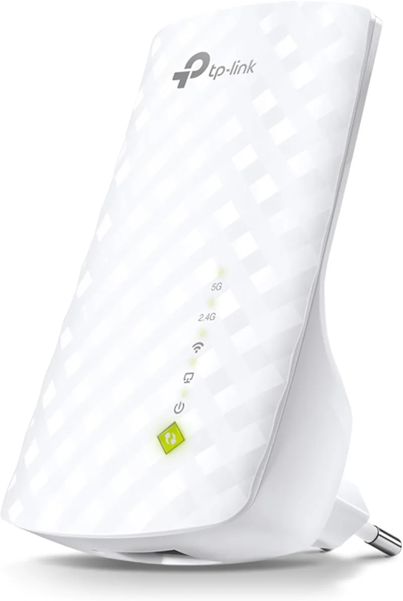 TP-Link ▫️ RE200 AC750 - Repetidor de rede Wi-Fi, extensor e amplificador de cobertura com tomada (porta Ethernet, 10/100 Mbps, banda dupla, 300 Mbps, 2,4 GHz, 433 Mbps a 5 GHz), branco