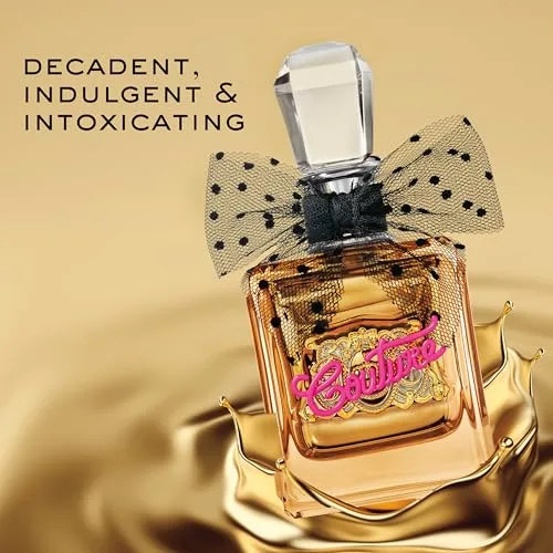 Juicy Couture ▫️ Viva La Juicy Gold Couture, Eau de Parfum, fragrância frutada e doce, com notas de bagas suculentas, jasmim da Arábia e creme de baunilha, perfume de luxo para mulher 4