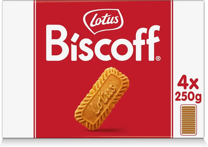 Biscoff ▫️ Lotus | Bolacha caramelizada | Ingredientes de origem natural | Vegano | Sem corantes nem aromas adicionados | 4 x 250 g | 1 kg