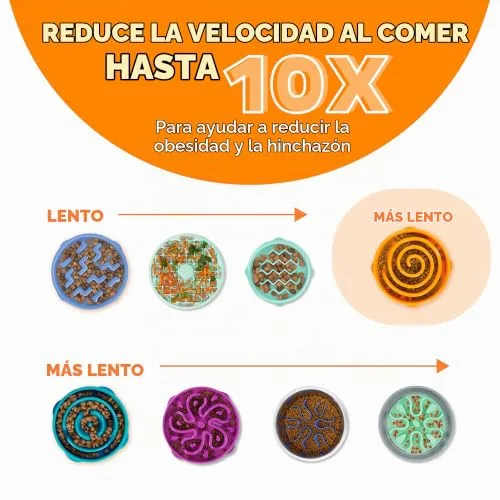Outward Hound ▫️ Fun Feeder Slo-Bowl - Comedouro com obstáculos para cães - Laranja - Médio/Mini 4