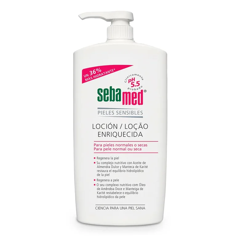 Sebamed Enriched Lotion, Creme hidratante corporal para peles secas e sensíveis, uso diário