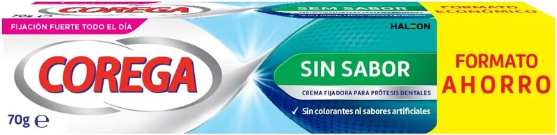 Corega ▫️ Creme Fixador de Dentaduras, Fixação Forte, Sem Sabor, Sem Zinco, 70 g
