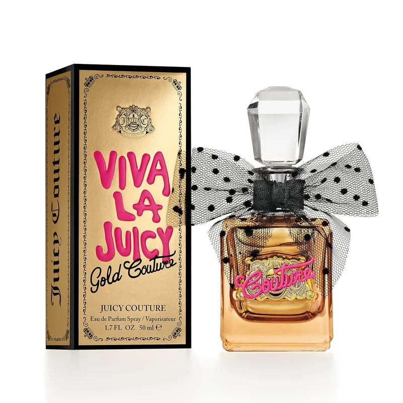 Juicy Couture - Viva La Juicy Gold Couture, Eau de Parfum, Fragrância frutada e doce, com notas de bagas suculentas, jasmim árabe e creme de baunilha, Perfume de luxo para mulher