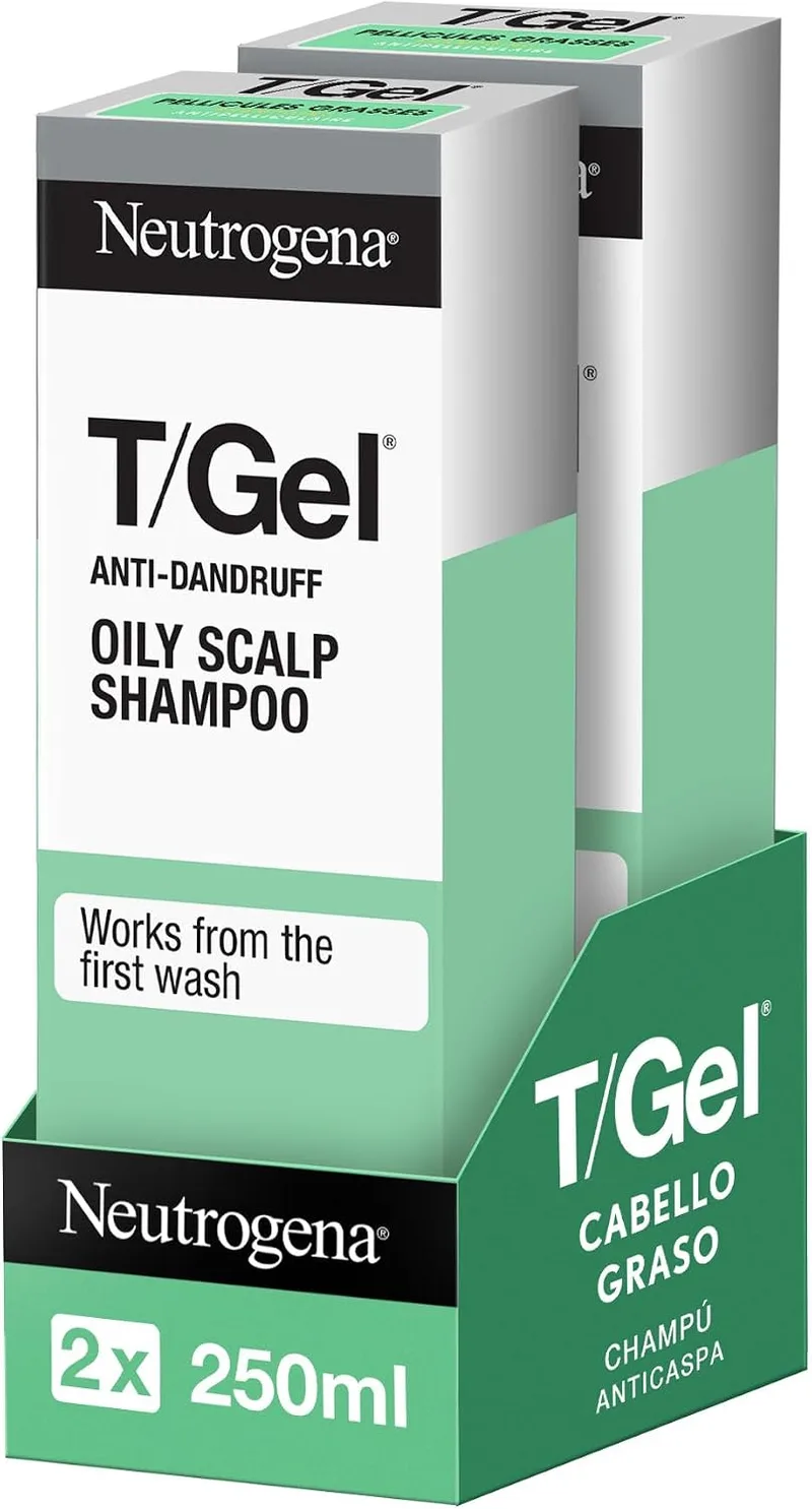 Neutrogena ▫️ T/Gel Champô Anticaspa para Cabelo Oleoso 250 ml, 2 unidades