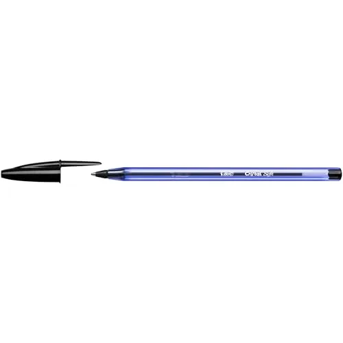 BIC ▫️ Canetas esferográficas Cristal Soft de ponta média (1,2 mm) - Preto, caixa com 50 canetas 6