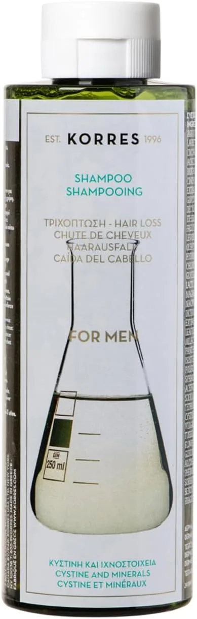 KORRES ▫️ Tónico - Perda para HOMENS com cistina e minerais Champô 250 ml