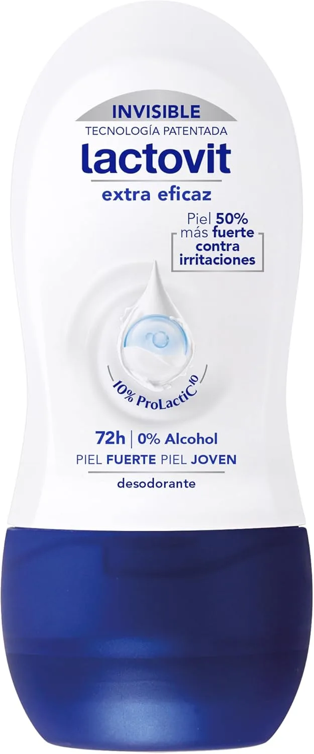 Lactovit ▫️ Desodorizante Roll on Extra Eficaz Proteção Inteligente, Anti-Irritação e Eficácia 48H, 50 Mililitros, O tamanho d