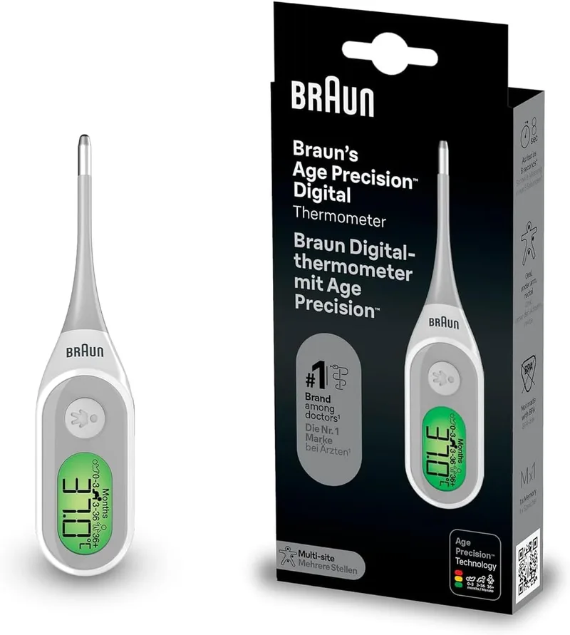 Braun ▫️ Termómetro digital Age Precision | Para utilização em vários locais
