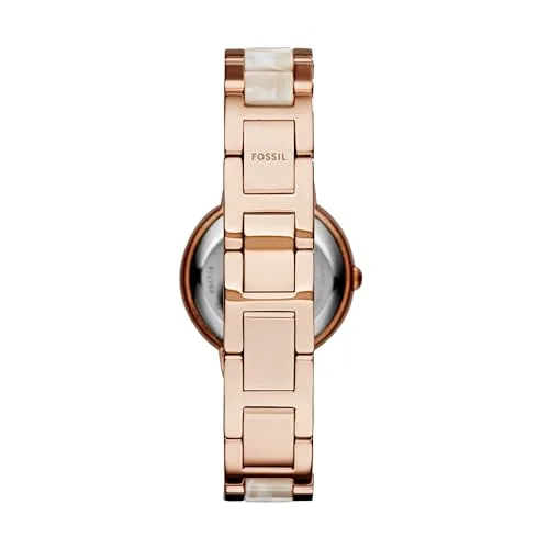 Fossil ▫️ Relógio Virginia para mulher, movimento de quartzo com bracelete em aço ou pele 2