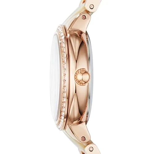 Fossil ▫️ Relógio Virginia para mulher, movimento de quartzo com bracelete em aço ou pele 3