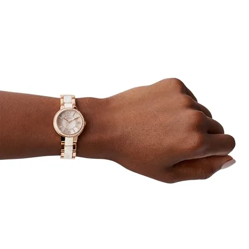 Fossil ▫️ Relógio Virginia para mulher, movimento de quartzo com bracelete em aço ou pele 4