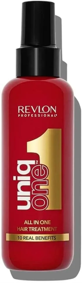REVLON PROFESSIONAL ▫️ UniqOne Protetor Térmico Tudo em Um para o Cabelo, Spray de Tratamento Capilar Hidratante Profundo, Sem Enxaguamento, Tratamento Capilar Desembaraçante para Mulheres, Fragrância Clássica 150 ml