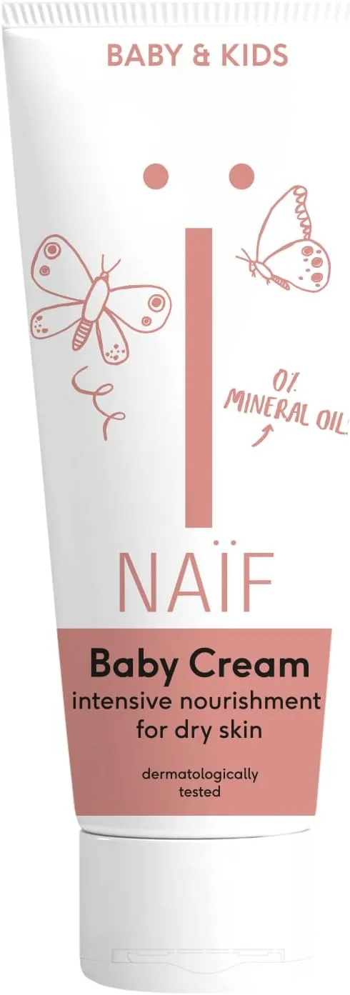 Naïf ▫️ Creme de Cuidado do Bebé e da Criança - Com ingredientes naturais, fragrância suave, sem aditivos, ideal para o rosto do bebé e para o cuidado diário da pele - 75ml