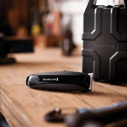 Remington ▫️ Máquina de cortar cabelo para homem, corte profissional, lâminas em aço inoxidável, estrutura em policarbonato indestrutível, 11 pentes, 1,5-25 mm, bateria de lítio, 120 minutos de autonomia sem fio, estojo HC5880 4