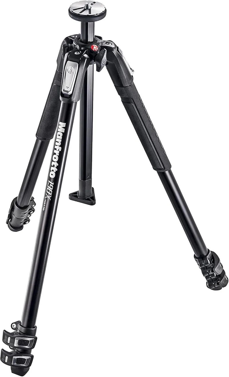 Manfrotto ▫️ Tripé fotográfico 190X de 3 secções em alumínio - Tripé profissional para câmaras SLR e sem espelho