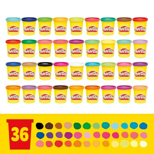 Play-Doh ▫️ Megapack com 36 frascos de plasticina não tóxica de 84 gramas em cores variadas, brinquedos infantis, trabalhos manuais, para meninas e meninos a partir dos 2 anos 4