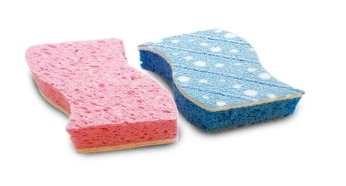 Spontex ▫️ Produto de limpeza para casa de banho, 2 esponjas de casa de banho, adequado para todas as superfícies da casa de banho, formato extra antiderrapante, cor não selecionável 2
