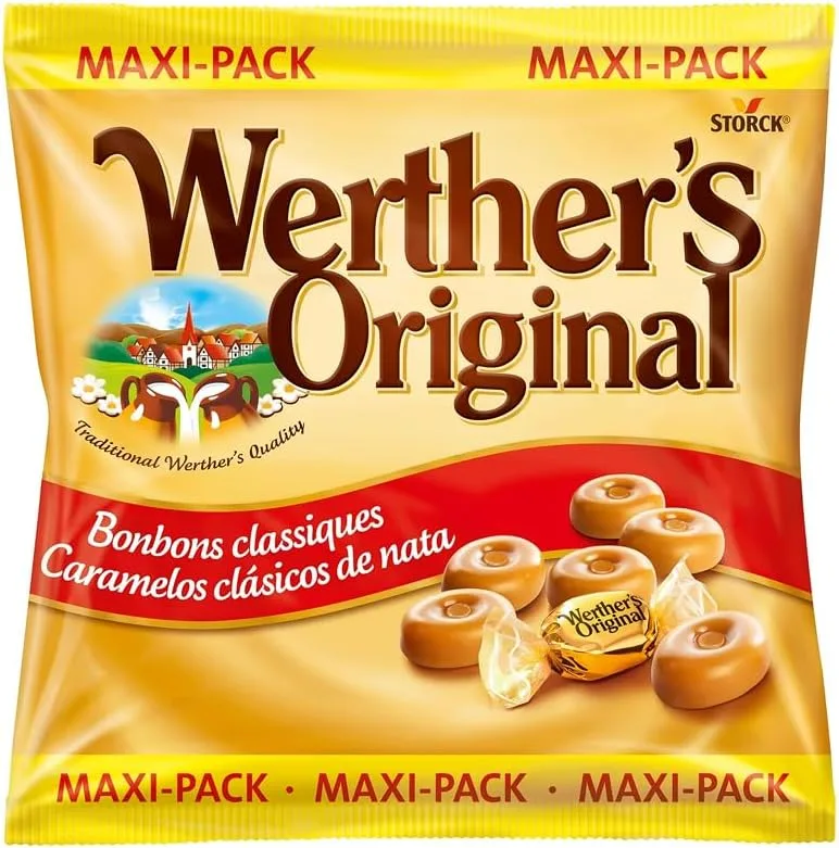 Werther's Original ▫️ Toffee Butter & Fresh Cream Caramels - Maxipack 300 g - Sabor clássico cremoso - Sem glúten e vegetariano - Ideal para receitas de pastelaria